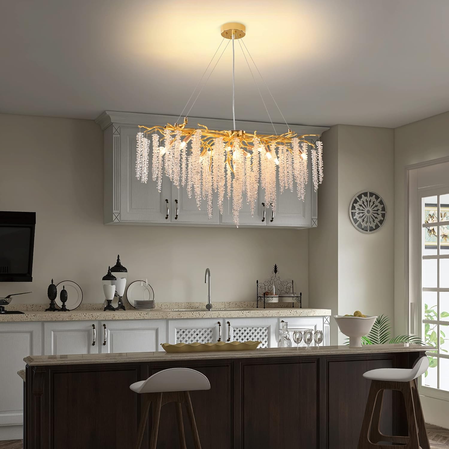 Lustre Oriental en Verre Cristallin – Style Marocain Authentique