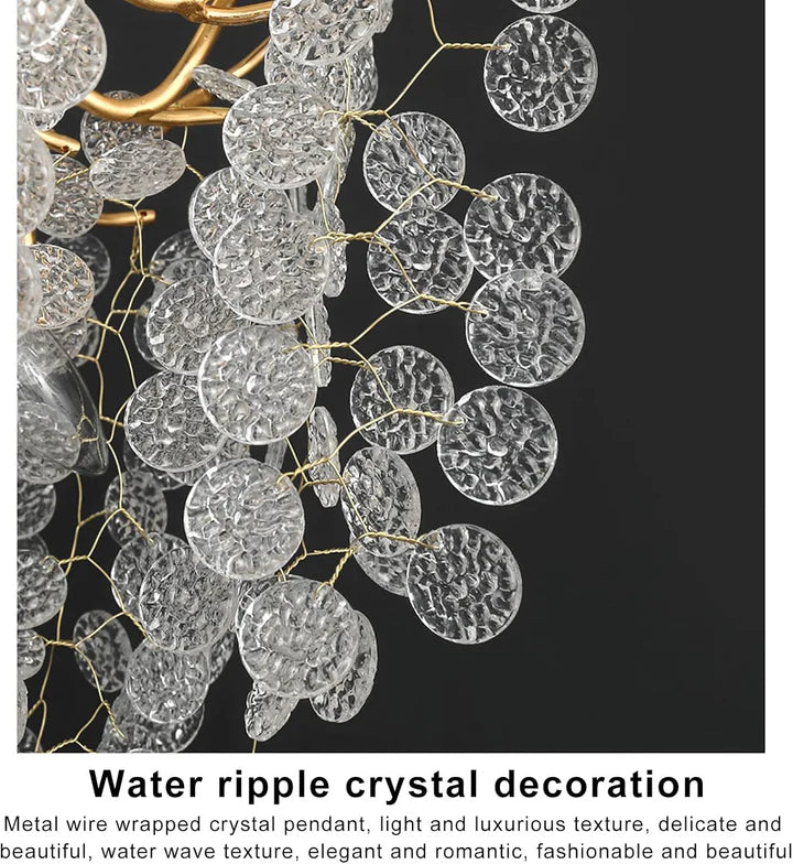 Lustre de Luxe Feuille en Cristal pour Salon Marocain