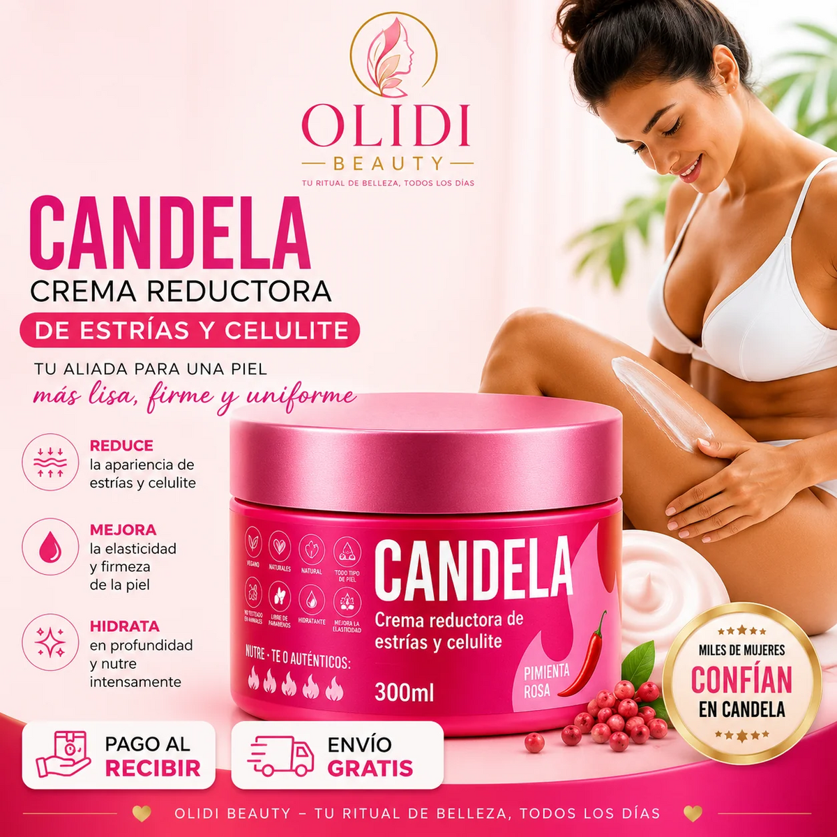 🔥Crema CANDELA Reductora de Estrías y Celulitis