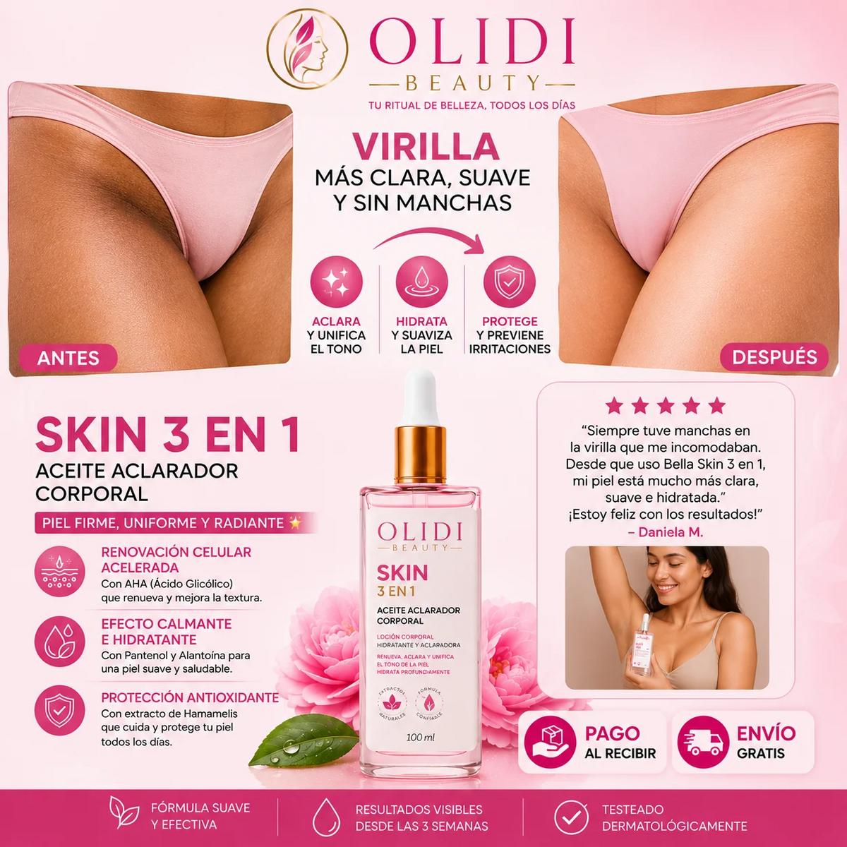 Bella skin 3 en1: El Secreto para Aclarar Axilas, Entrepierna y Zona Íntima🔥